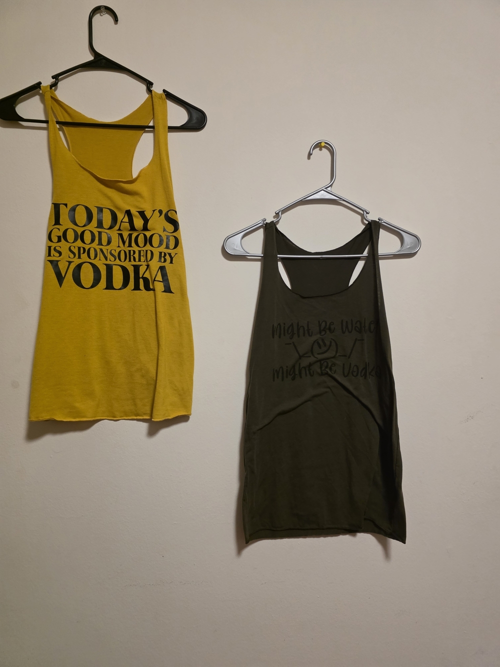 Yellow And Green Graphic Tank Tops - Vodka